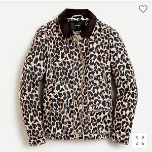 JCrew Barn Jacket in Leopard Size L